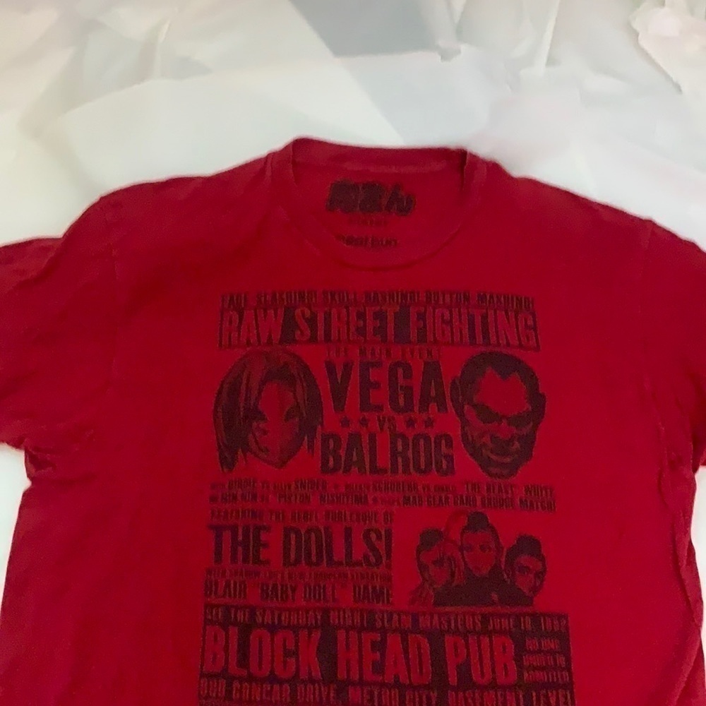 MEN’S Meat Bun Red Raw Street fighting Reprint Short Sleeve Tee Shirt Size XL